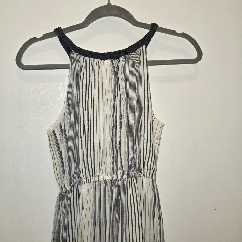 Japna Blue & White Halter Maxi Dress Ruffled Hem Elastic Waist UnderSkirt Sz M - Picture 6 of 12